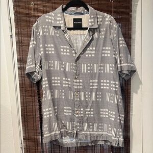 Tommy Bahama Charcoal and Ivory Button Down Shirt